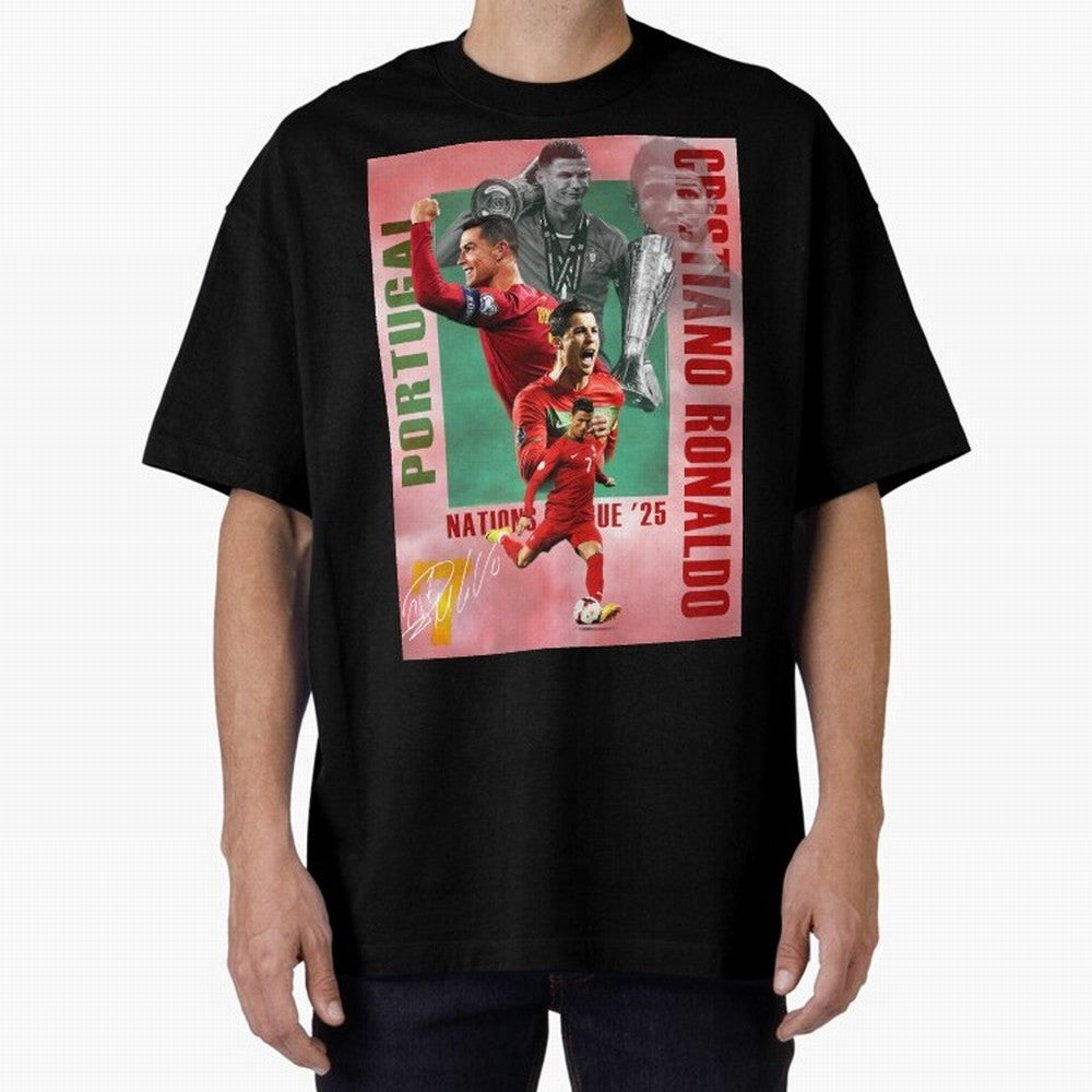 Cristiano Ronaldo Portugal Football Legend Oversized T-Shirt Celebrate Soccer Greatness during FIFA World Cup 2026 Group Stage Featuring Cristiano Ronaldo, France Energy, Champion Mindset, Group Stage Buzz, Knockout Tension and Passionate Fan