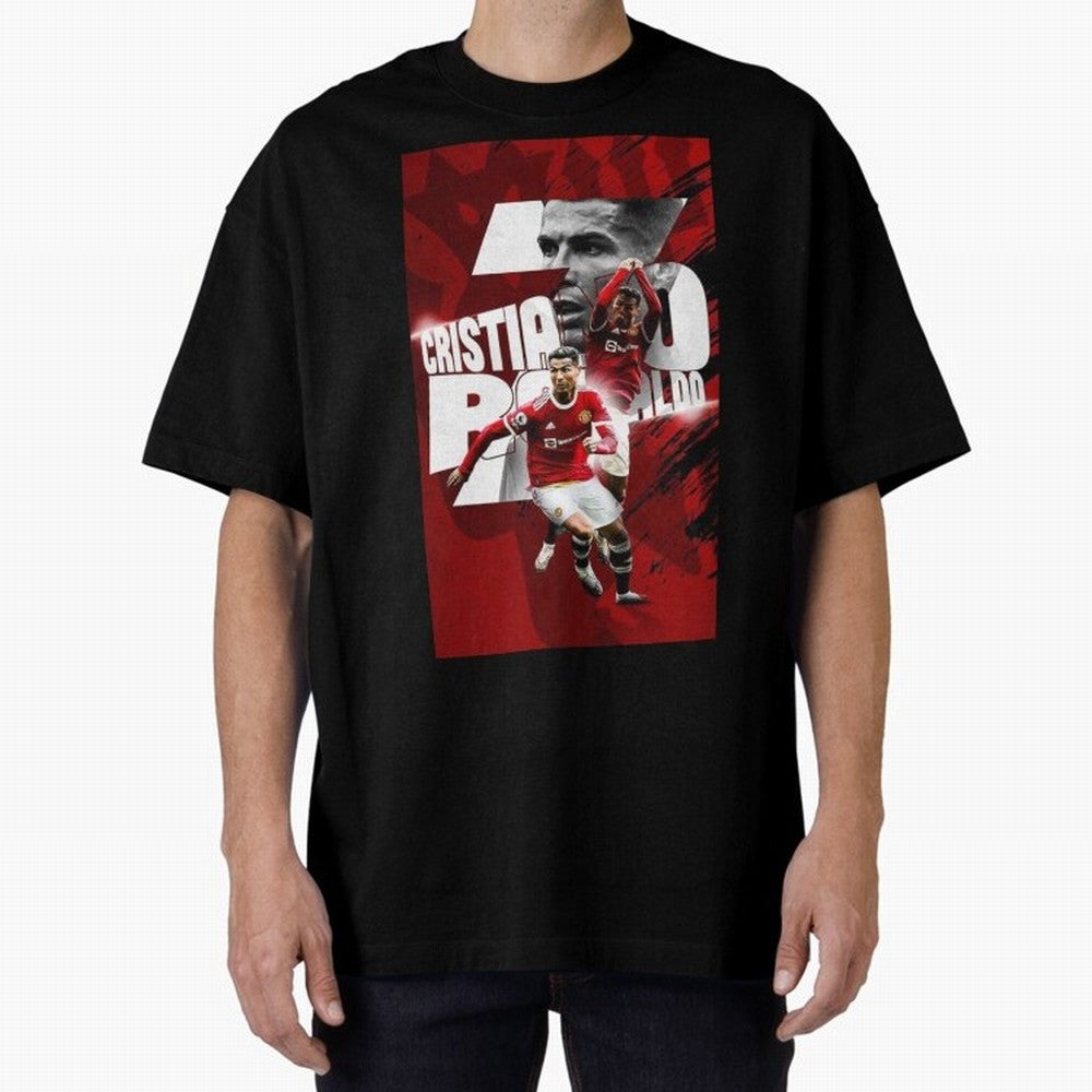 Cristiano Ronaldo Illustration Oversized T-Shirt Celebrate Global Passion for FIFA World Cup 2026 Built around Neymar, France Energy, Champion Mindset, Group Stage Buzz, Knockout Tension and Passionate Fan Culture; Perfect for Supporters Who Want