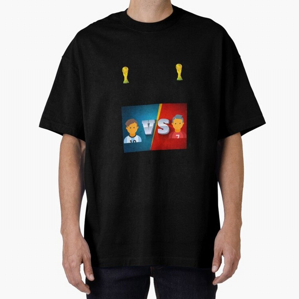 THE RONALDO VS MESSI Oversized T-Shirt Bring a Vintage Feel to FIFA World Cup 2026 USA Canada Mexico Built around Neymar, Haaland and Cristiano Ronaldo, England and Germany Energy, Retro Football Energy, Iconic Rivalries, Trophy Chase Drama and