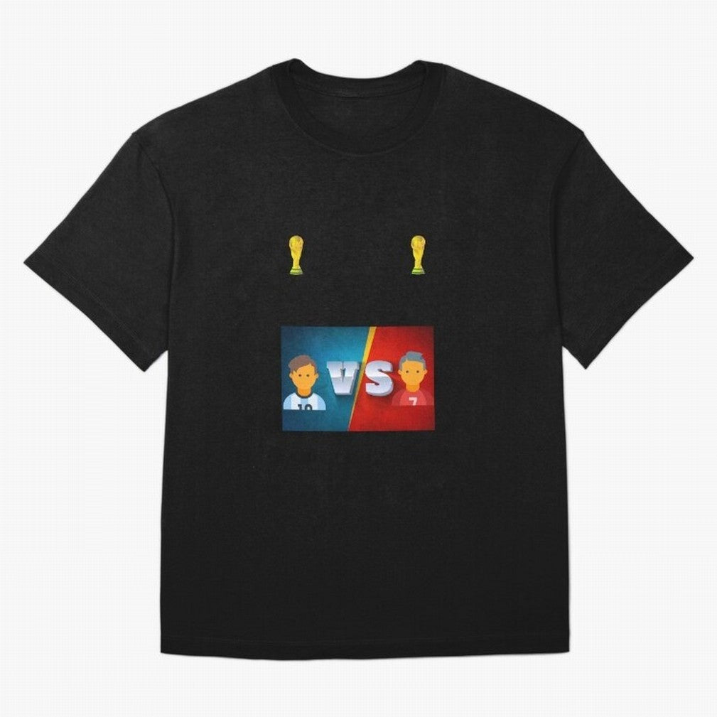 THE RONALDO VS MESSI Oversized T-Shirt Bring a Vintage Feel to FIFA World Cup 2026 USA Canada Mexico Built around Neymar, Haaland and Cristiano Ronaldo, England and Germany Energy, Retro Football Energy, Iconic Rivalries, Trophy Chase Drama and
