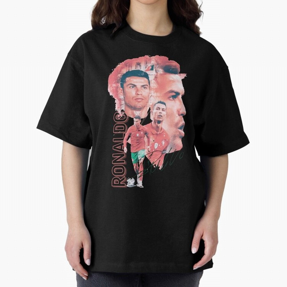 Cristiano Ronaldo Design Oversized T-Shirt Get Ready for FIFA World Cup 2026 USA Canada Mexico Centered on Mbappe and Neymar, England Energy, Fan Favorite Moments, National Team Passion, Big Match Drama and Soccer History; Ideal for Football Dads,