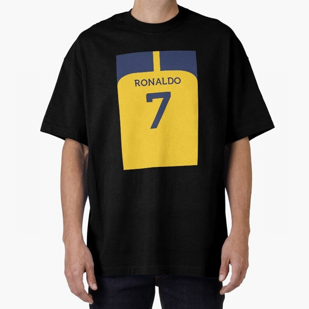 Cristiano Ronaldo Al Nassr Oversized T-Shirt Keep Football History Alive during Global Football Passion for FIFA World Cup 2026, Highlighting Messi, Brazil, Supporter Pride, Iconic Celebrations, Legendary Names and Global Match Day Energy; Ideal