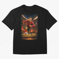 Ronaldo Oversized T-Shirt Capture the FIFA World Cup 2026 Group Stage Journey through CR7 Highlights, Portugal, Spain and Germany Pride, Vintage Soccer Flavor, Modern Football Stars, National Flags and Final Night Emotion; Made for Die Hard