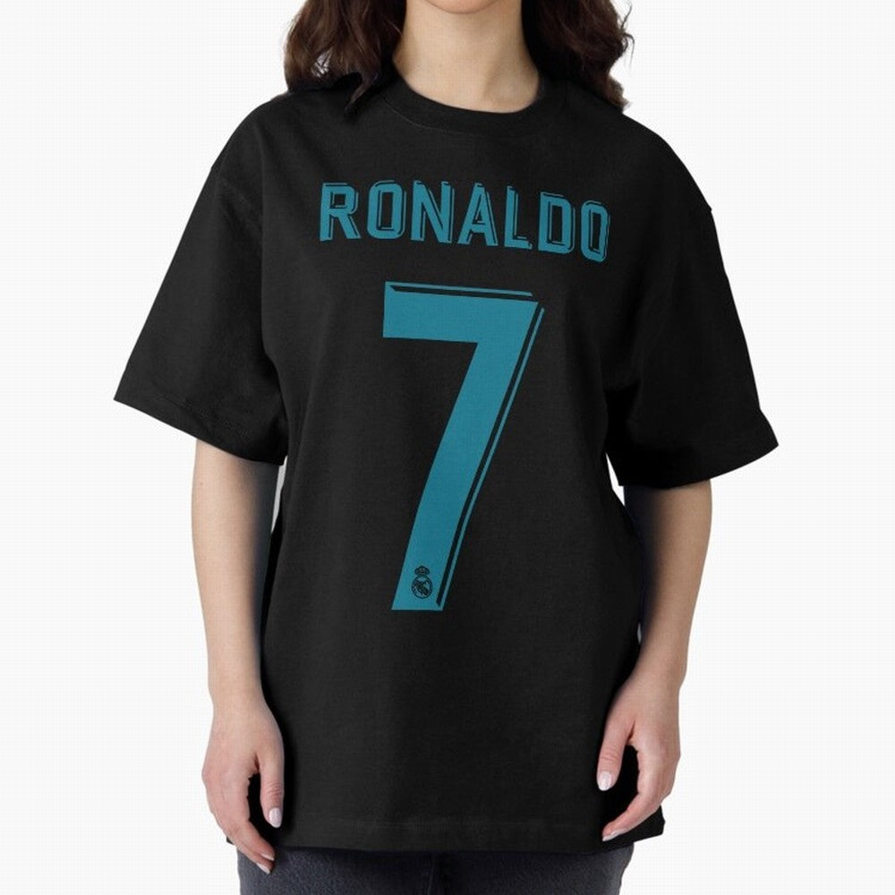 Cristiano Ronaldo 2018 Oversized T-Shirt Honor Football Greatness during Global Football Passion for FIFA World Cup 2026 USA Canada Mexico, Inspired by Cristiano Ronaldo, Haaland and CR7, Portugal, Football Festival Excitement, Trophy Ambitions,