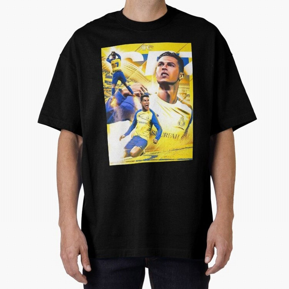 Cristiano Ronaldo Al-Nassr Football Club Oversized T-Shirt Celebrate Every Goal in FIFA World Cup 2026 Group Stage Made for Messi, CR7 and Mbappe, Portugal, Spain and Germany Energy, Tournament Hype, Historic Matchups, Family Viewing Parties and