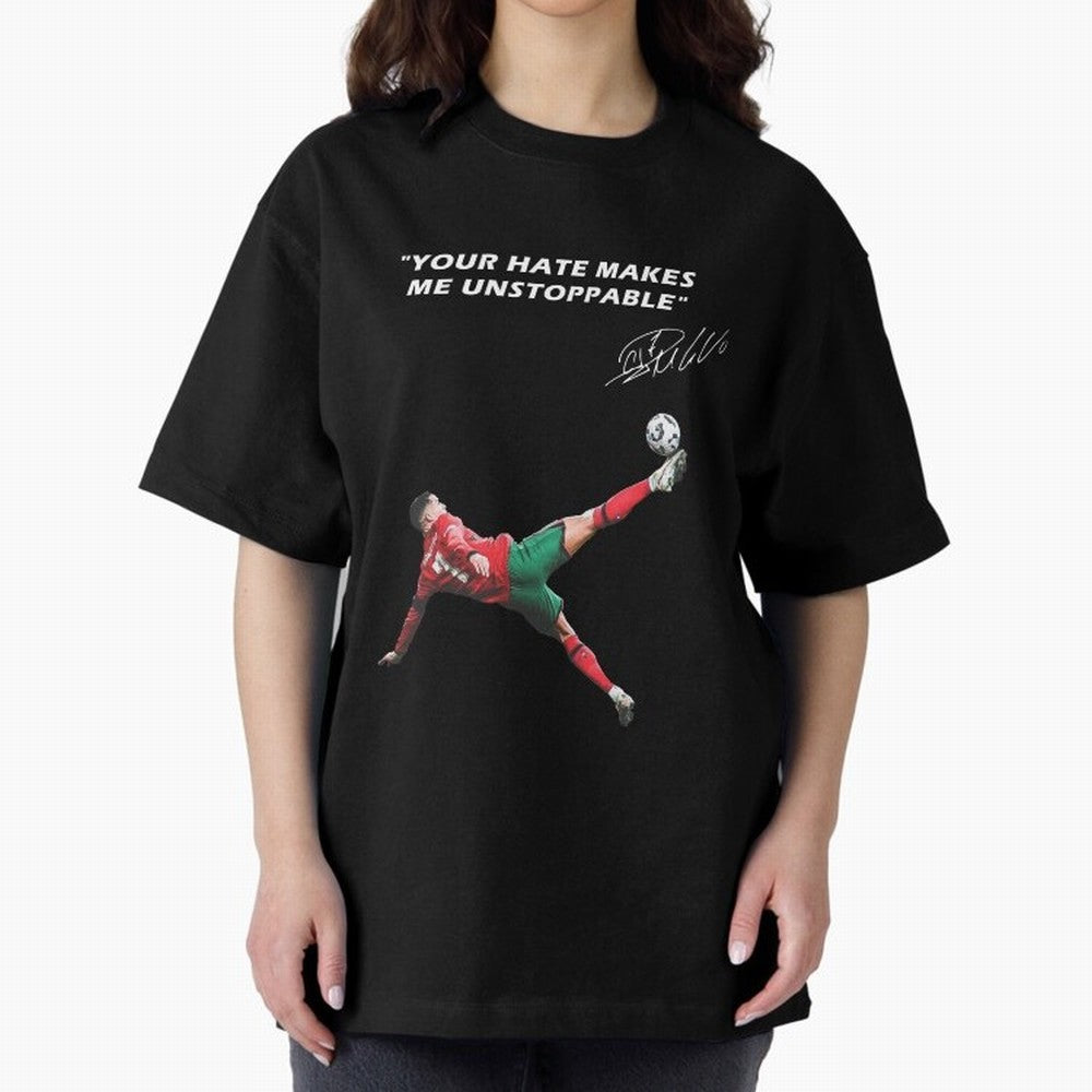 Cristiano Ronaldo Footballer Oversized T-Shirt Share the Excitement of FIFA World Cup 2026 USA Canada Mexico Spirit, Filled with England, France and Netherlands, Mbappe and Neymar, Vintage Soccer Flavor, Modern Football Stars, National Flags and