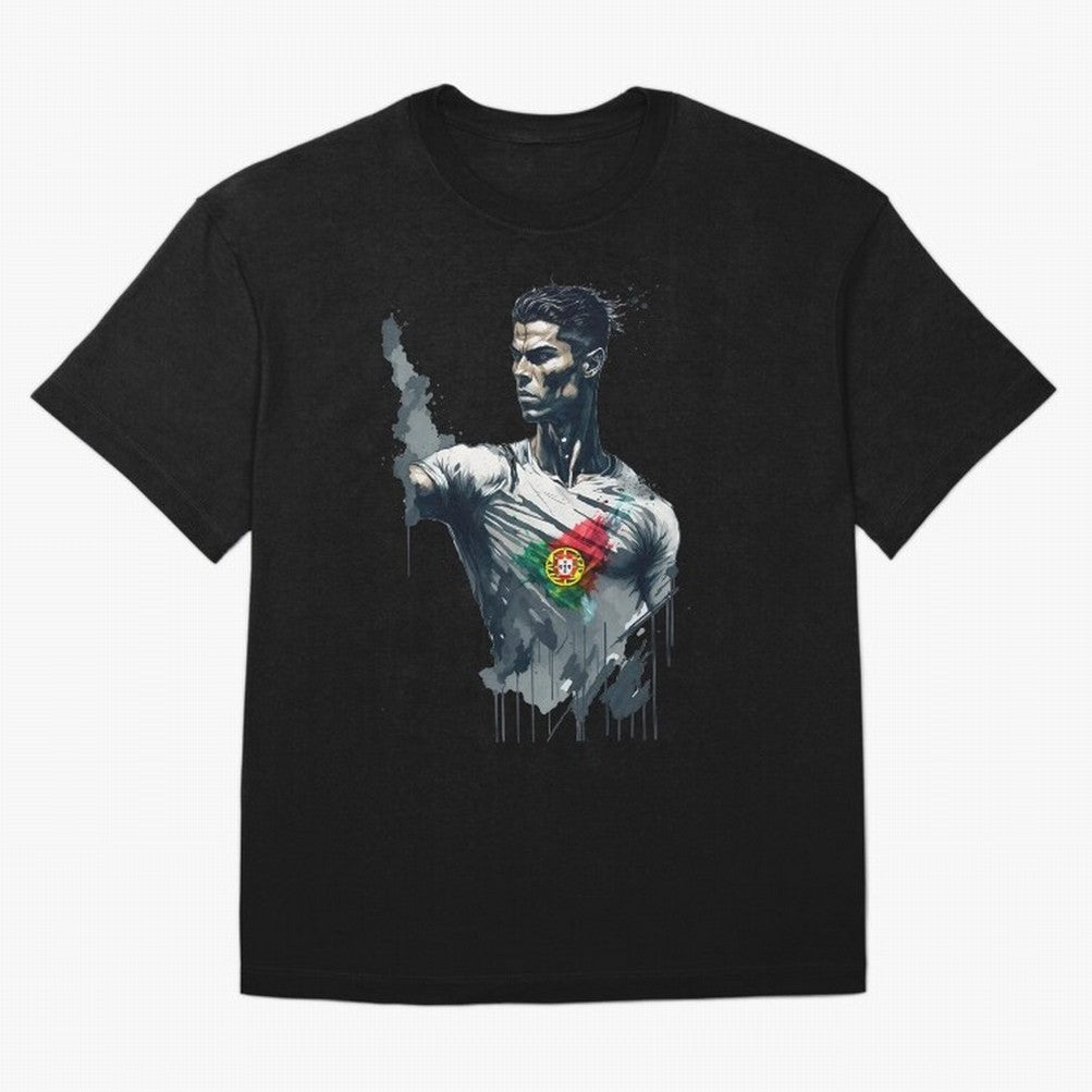 Cristiano Ronaldo splash art Oversized T-Shirt Follow the FIFA World Cup 2026 Journey through Neymar, Haaland and Cristiano Ronaldo Highlights, England, France and Netherlands Pride, Stadium Memories, Football Loyalty, International Chants and