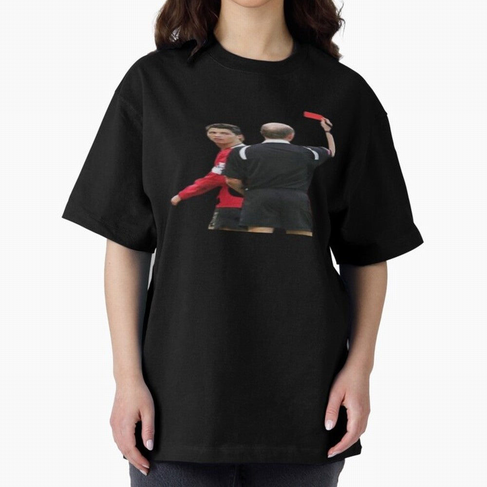 Cristiano Ronaldo Red Card Oversized T-Shirt Celebrate Soccer Greatness during FIFA World Cup 2026 USA Canada Mexico Inspired by Haaland and Mbappe, Spain Energy, Game Day Rituals, Football Legends, Country Pride and the Road to the Final; Great
