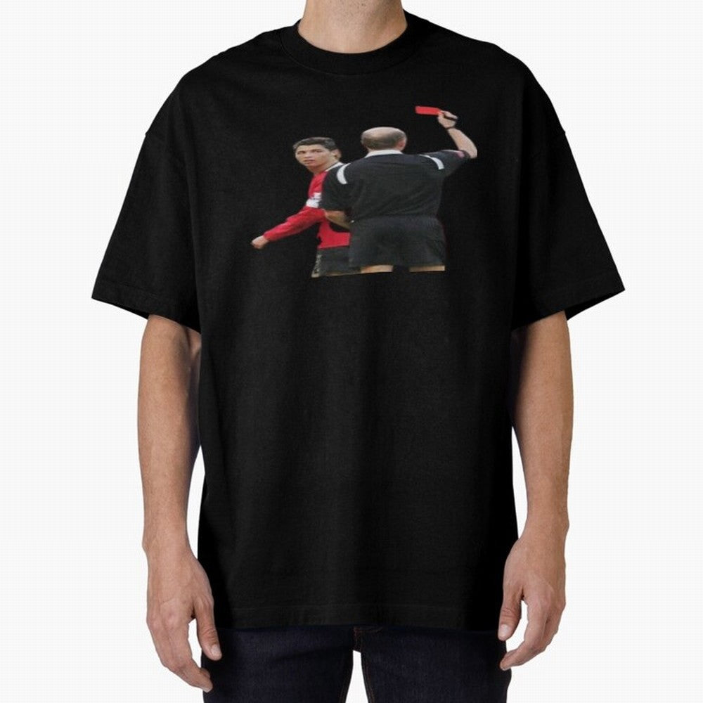 Cristiano Ronaldo Red Card Oversized T-Shirt Celebrate Soccer Greatness during FIFA World Cup 2026 USA Canada Mexico Inspired by Haaland and Mbappe, Spain Energy, Game Day Rituals, Football Legends, Country Pride and the Road to the Final; Great