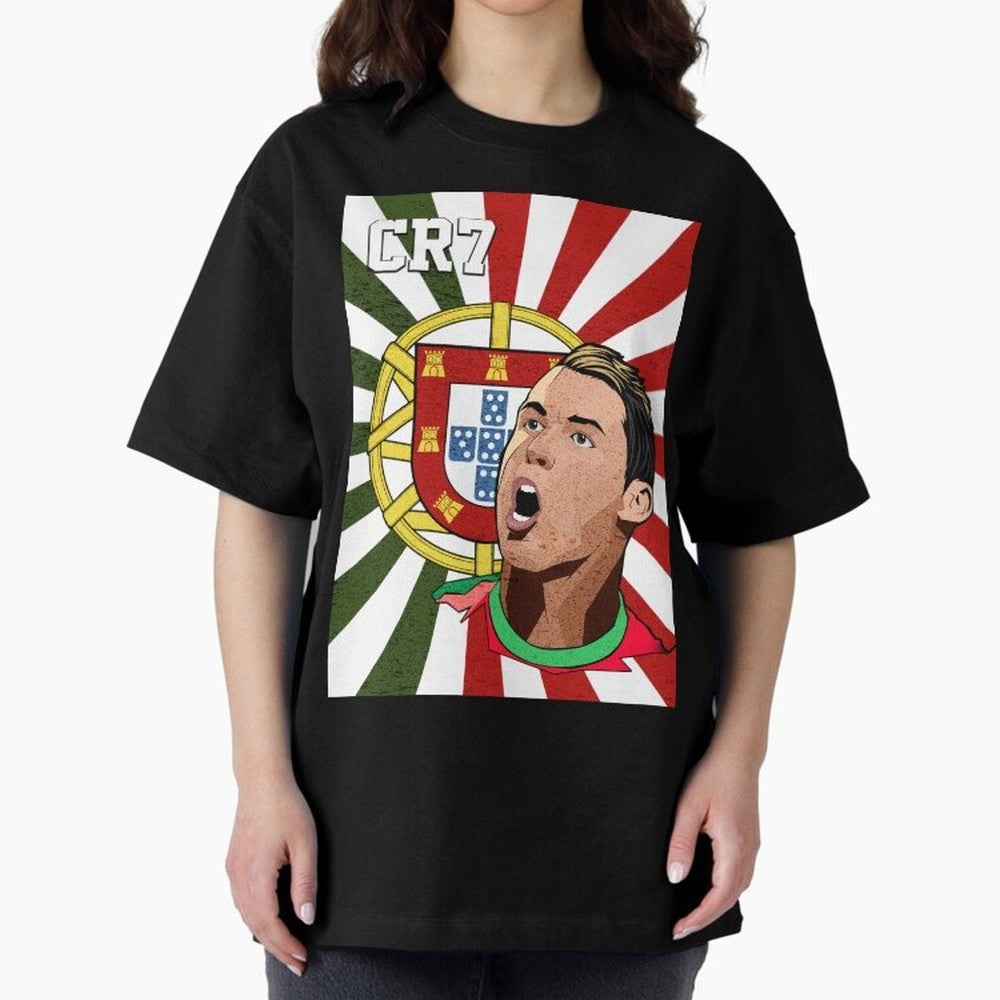 Cristiano Ronaldo 7 Oversized T-Shirt Carry Match Day Hype around FIFA World Cup 2026, Cristiano Ronaldo, Haaland and CR7, Portugal, Sports Nostalgia, International Competition, Famous Players and Unforgettable Victories; Ideal for Fans Who Follow
