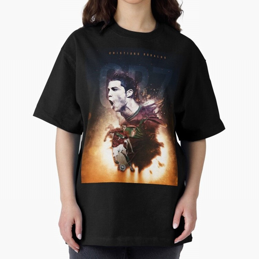 Cristiano Ronaldo 7 Oversized T-Shirt Show Your Stadium Side during Match Day Hype around FIFA World Cup 2026, Messi, CR7 and Mbappe, Argentina and Brazil, Goal Celebration Energy, Supporter Heritage, Football Icons and Worldwide Tournament Joy;