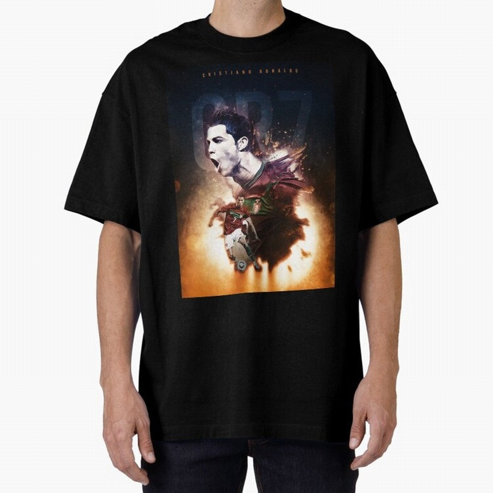 Cristiano Ronaldo 7 Oversized T-Shirt Show Your Stadium Side during Match Day Hype around FIFA World Cup 2026, Messi, CR7 and Mbappe, Argentina and Brazil, Goal Celebration Energy, Supporter Heritage, Football Icons and Worldwide Tournament Joy;
