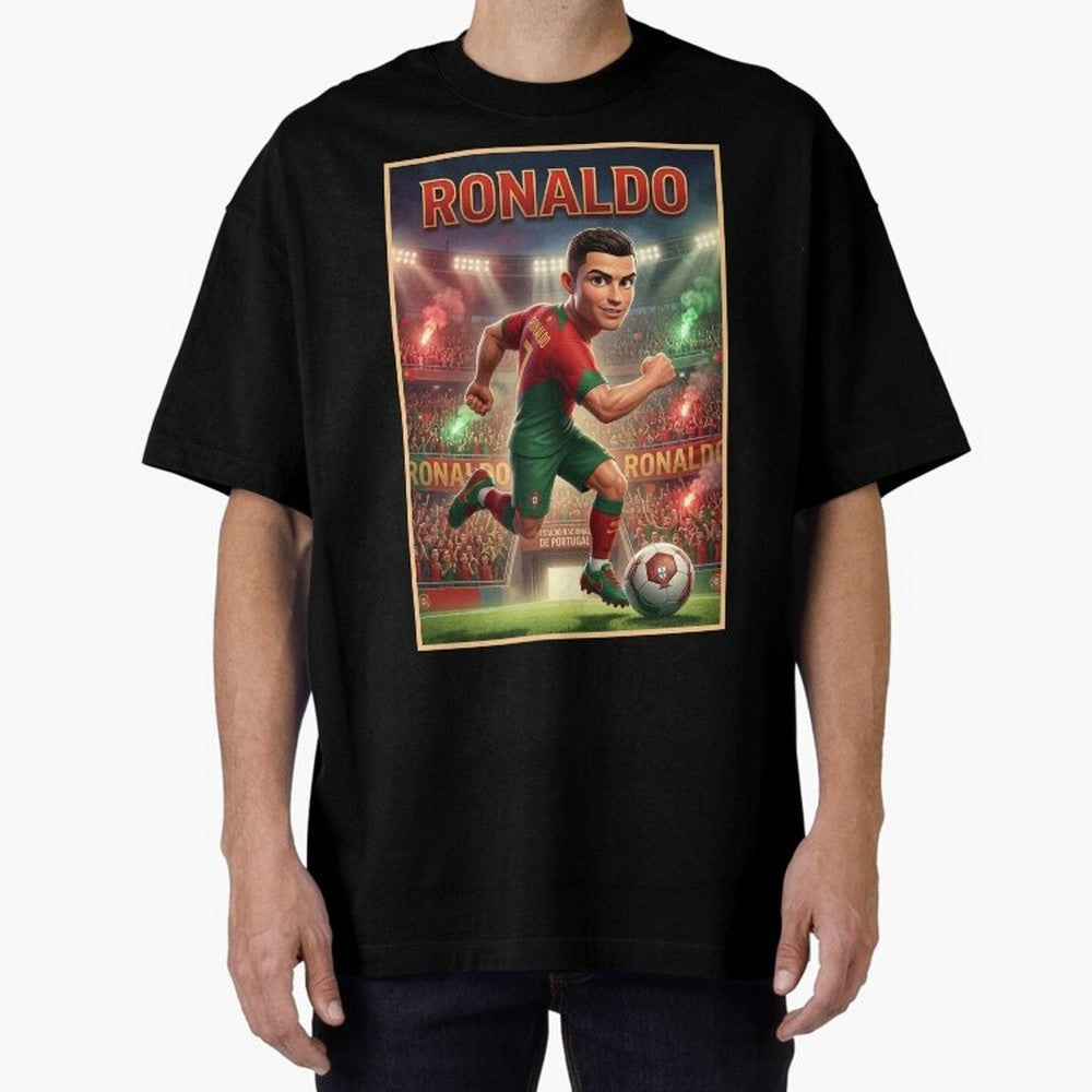 Ronaldo Oversized T-Shirt Bring a Vintage Feel to Global Football Passion for FIFA World Cup 2026, Highlighting Haaland, Spain, Game Day Rituals, Football Legends, Country Pride and the Road to the Final; Created for Match Day Parties, Soccer