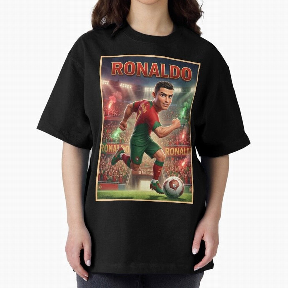 Ronaldo Oversized T-Shirt Bring a Vintage Feel to Global Football Passion for FIFA World Cup 2026, Highlighting Haaland, Spain, Game Day Rituals, Football Legends, Country Pride and the Road to the Final; Created for Match Day Parties, Soccer