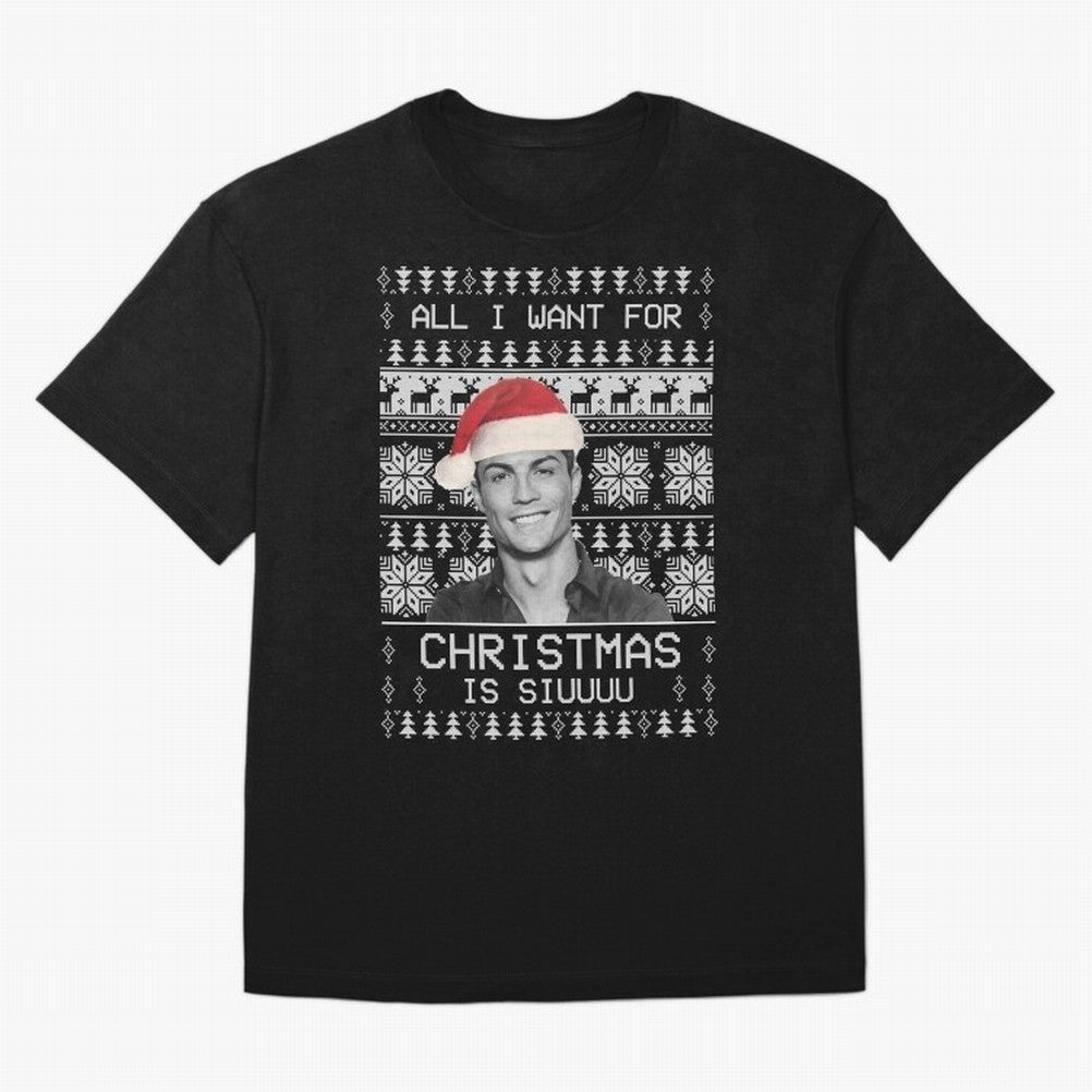 cristiano ronaldo siuuu funny christmas sweater Oversized T-Shirt Relive Match Day Hype around FIFA World Cup 2026, Haaland and Mbappe, Germany, Global Supporter Spirit, Legendary Goals, National Colors and Tournament Celebration; Ideal for