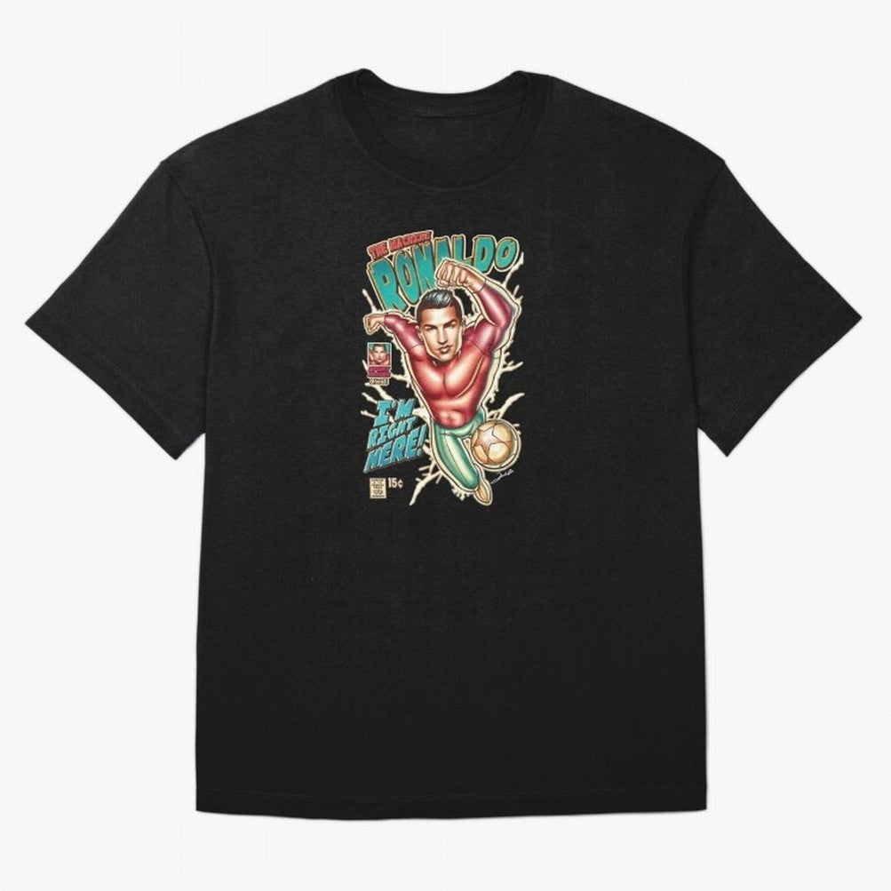 The Machine Ronaldo Oversized T-Shirt Celebrate the Road through FIFA World Cup 2026 for Fans of Mbappe and England, France and Netherlands, Bringing Supporter Pride, Iconic Celebrations, Legendary Names and Global Match Day Energy; Ideal for