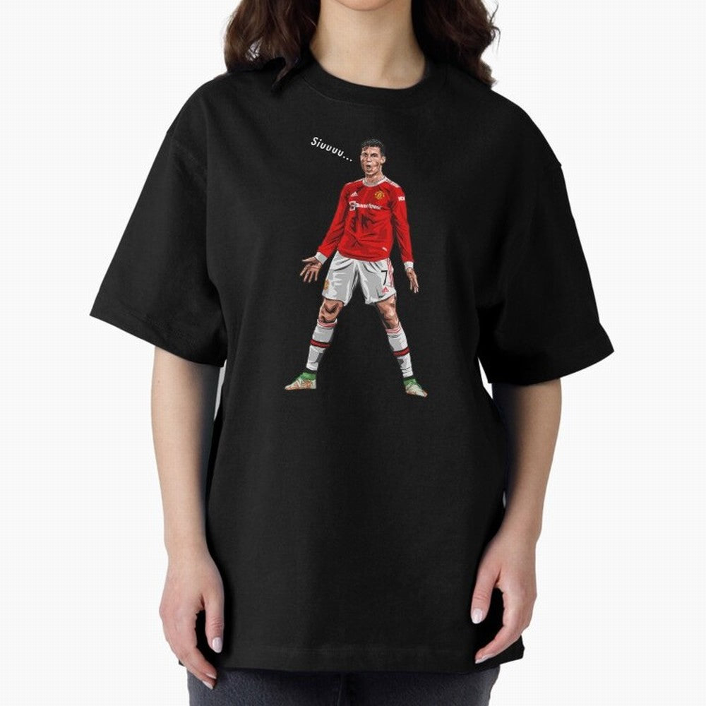 Christiano Ronaldo CR7 Siuuuuu... Oversized T-Shirt Celebrate Golden Goal Energy in Global Football Passion for FIFA World Cup 2026 Group Stage, Filled with Messi and Cristiano Ronaldo, Argentina, France and Brazil, Tournament Hype, Historic