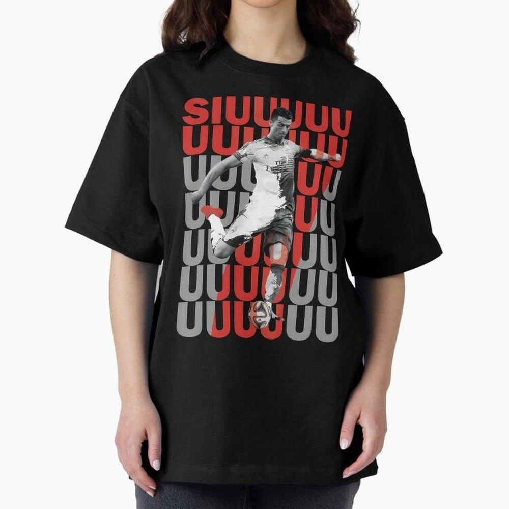 Siuuuuuu Cristiano Ronaldo Oversized T-Shirt Represent Football Lovers during the FIFA World Cup 2026 Group Stage Journey through CR7 Highlights, England Pride, Retro Football Energy, Iconic Rivalries, Trophy Chase Drama and Stadium Atmosphere;