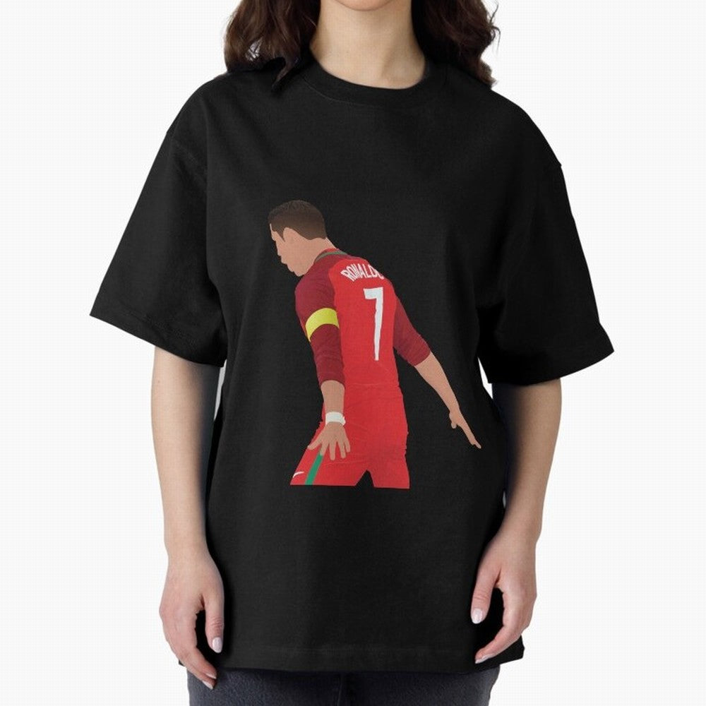 Cristiano Ronaldo - Portugal Oversized T-Shirt Keep the Legacy of FIFA World Cup 2026 Highlighting CR7 and Messi, Brazil, Portugal and Argentina Energy, Game Day Rituals, Football Legends, Country Pride and the Road to the Final; Made for Die Hard
