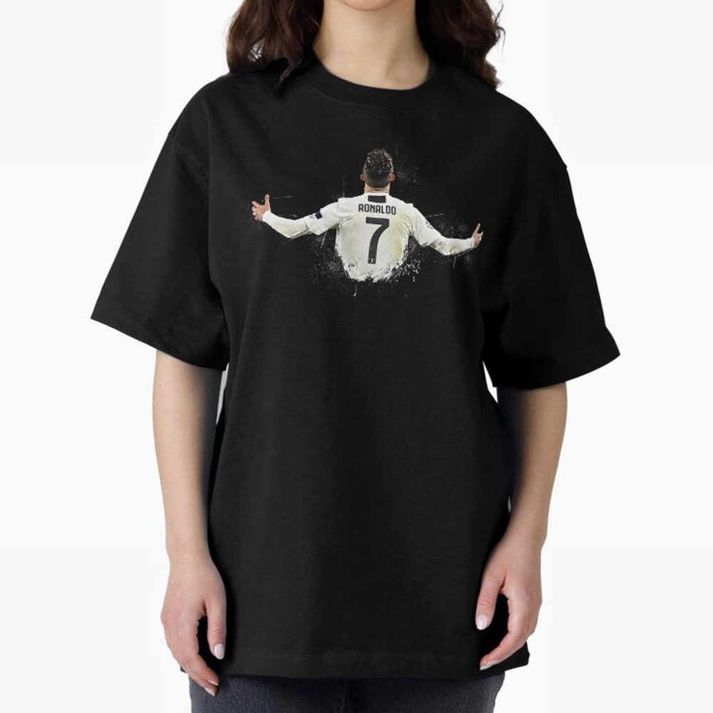 Cristiano Ronaldo Juventus Abstract Paintings Oversized T-Shirt Feel the Heartbeat of Match Day Hype around FIFA World Cup 2026 USA Canada Mexico, Mbappe and Neymar, Argentina, France and Brazil, Stadium Memories, Football Loyalty, International