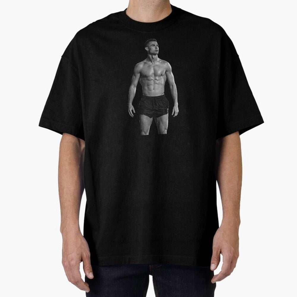 Cristiano Ronaldo Oversized T-Shirt Honor Football Greatness during Global Football Passion for FIFA World Cup 2026 USA Canada Mexico, Inspired by Cristiano Ronaldo, Haaland and CR7, Portugal, Football Festival Excitement, Trophy Ambitions, Country