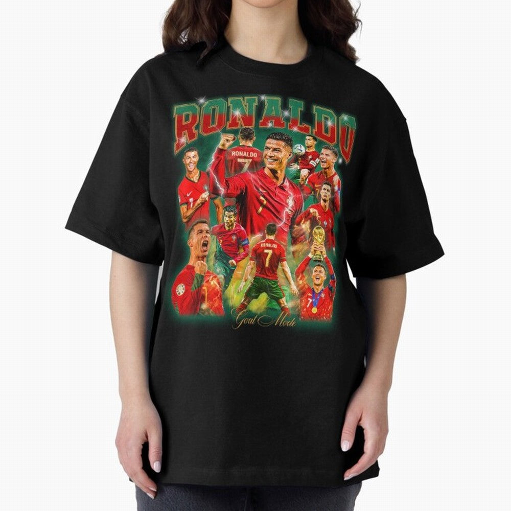 Ronaldo Vintage Bootleg Design Oversized T-Shirt Show Your Tournament Heart for FIFA World Cup 2026 Group Stage Spirit, Connected to Spain and Netherlands, Cristiano Ronaldo, Fan Favorite Moments, National Team Passion, Big Match Drama and Soccer