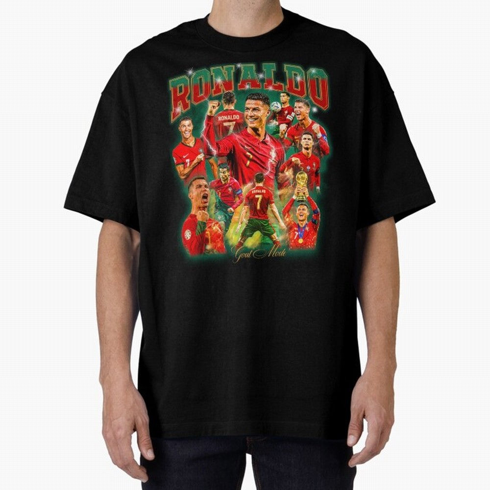 Ronaldo Vintage Bootleg Design Oversized T-Shirt Show Your Tournament Heart for FIFA World Cup 2026 Group Stage Spirit, Connected to Spain and Netherlands, Cristiano Ronaldo, Fan Favorite Moments, National Team Passion, Big Match Drama and Soccer