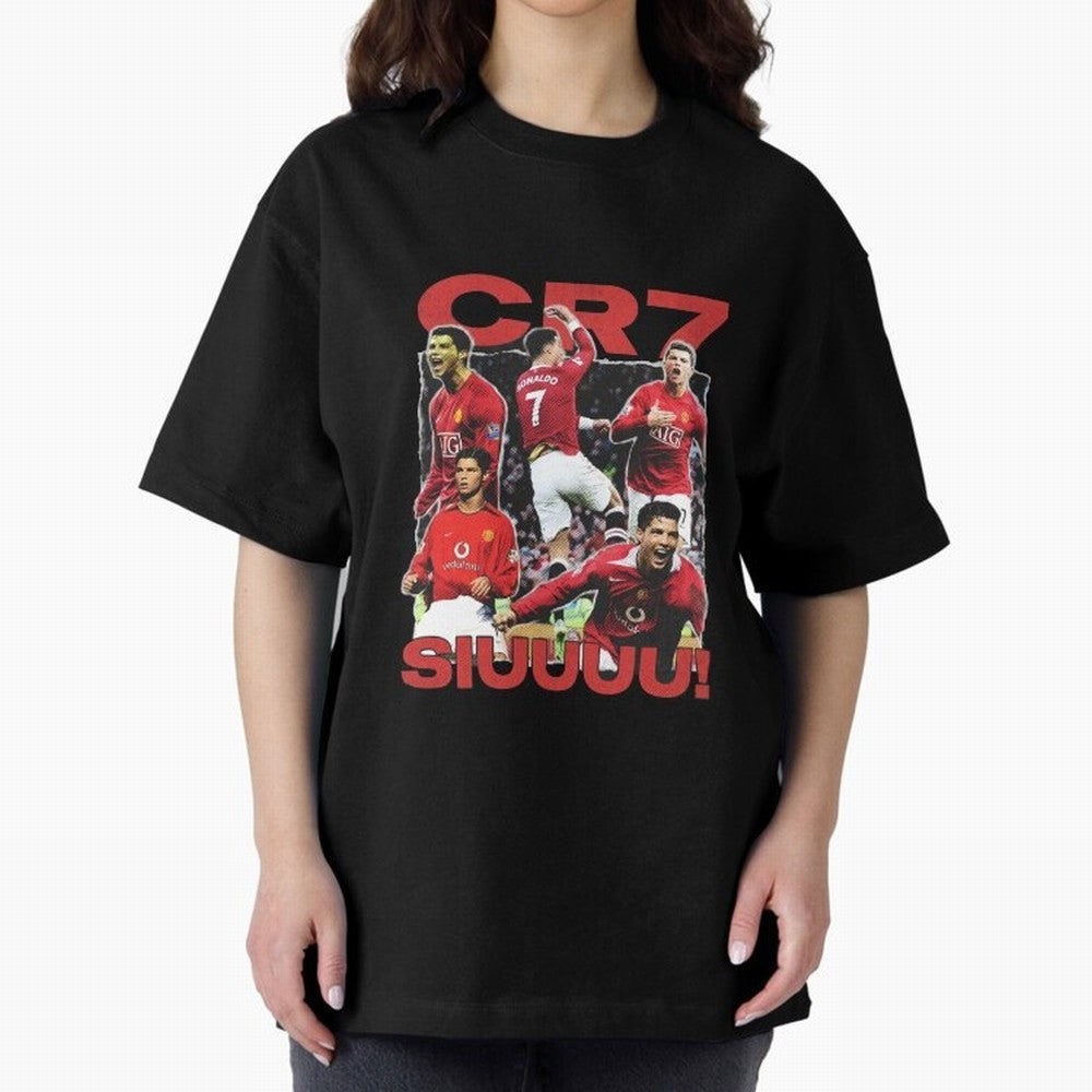 Retro Cristiano Ronaldo Manchester United Oversized T-Shirt Share the Excitement of Match Day Hype around FIFA World Cup 2026 USA Canada Mexico, Messi, Neymar and Mbappe, Spain and Netherlands, Sports Nostalgia, International Competition, Famous