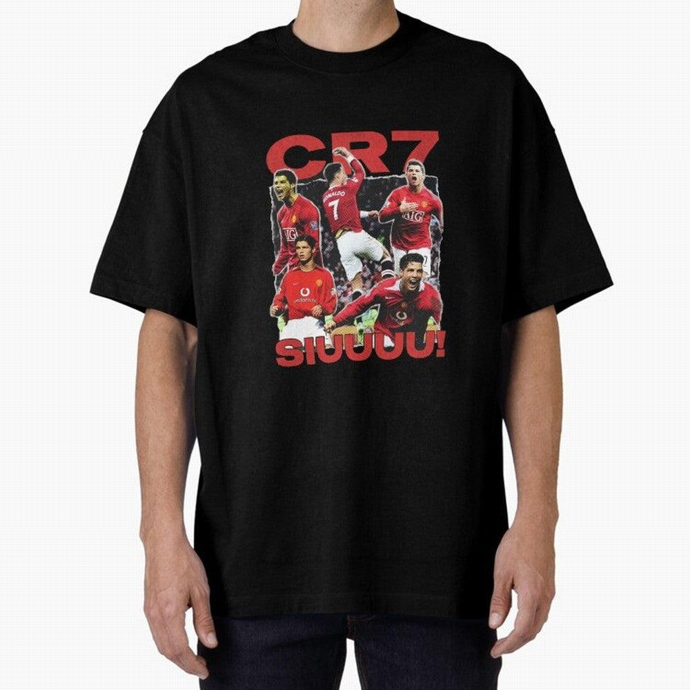 Retro Cristiano Ronaldo Manchester United Oversized T-Shirt Share the Excitement of Match Day Hype around FIFA World Cup 2026 USA Canada Mexico, Messi, Neymar and Mbappe, Spain and Netherlands, Sports Nostalgia, International Competition, Famous