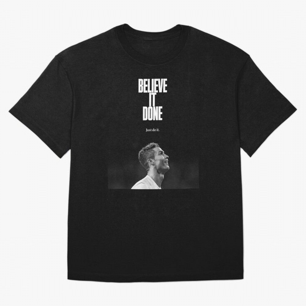 CRISTIANO RONALDO BELIVE IT DONE Oversized T-Shirt Unlock FIFA World Cup 2026 Featuring Neymar, France and Portugal Energy, Match Day Excitement, Supporter Culture, Golden Goals and Global Football Passion; Great for Watch Parties, Sports Bars,