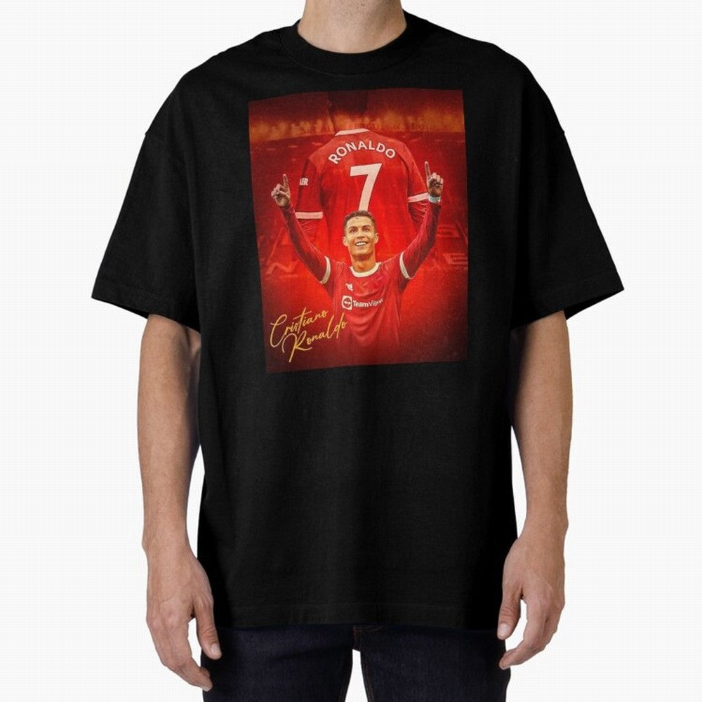 Cristiano Ronaldo Poster Oversized T-Shirt Bring Match Day Fire to the FIFA World Cup 2026 Journey through Mbappe and Neymar Highlights, Argentina, France and Brazil Pride, Stadium Memories, Football Loyalty, International Chants and Championship