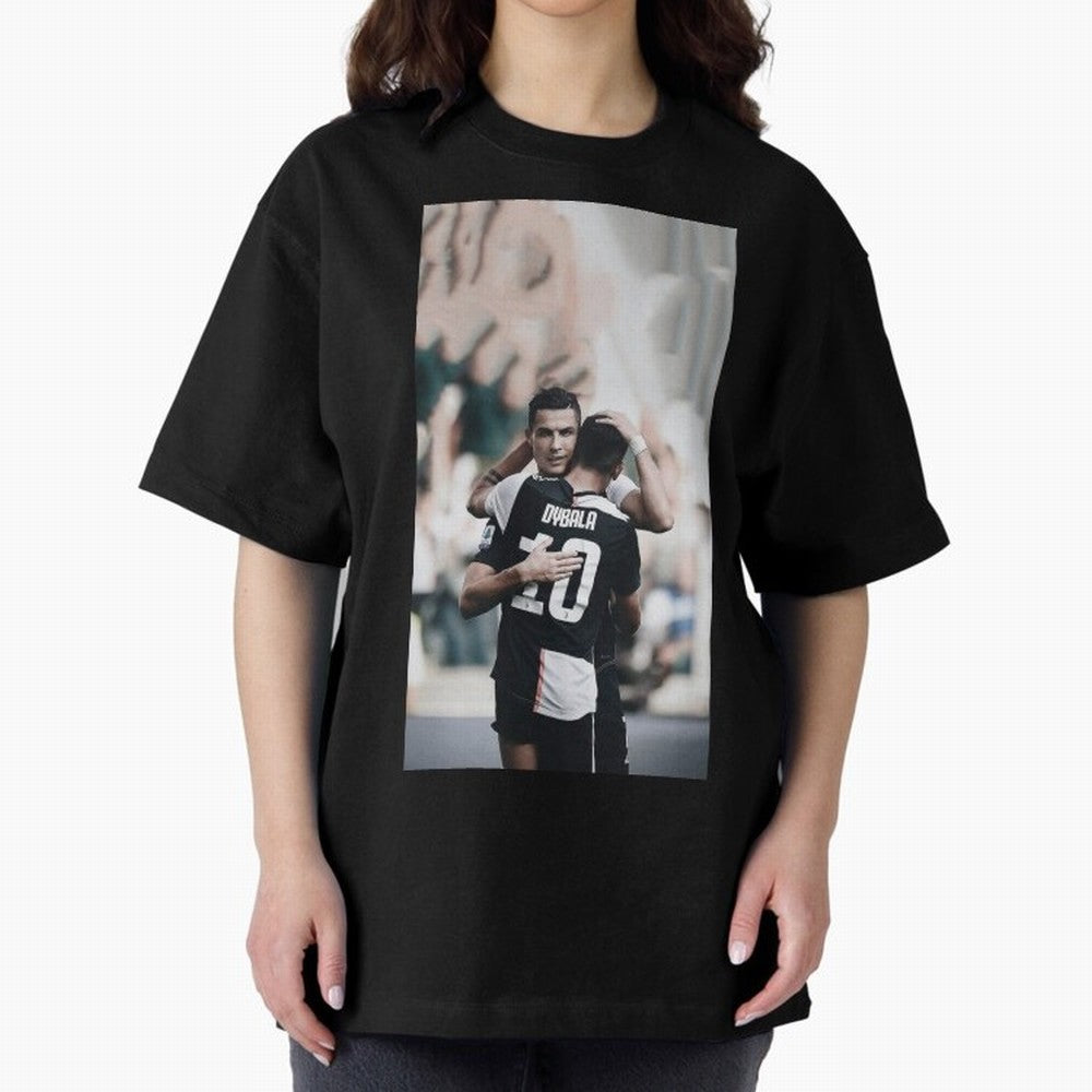 ronaldo with dybala Oversized T-Shirt Join Supporters Worldwide for FIFA World Cup 2026 Driven by CR7 and Messi, Argentina, France and Brazil Energy, Classic Soccer Heritage, Championship Pressure, Fan Loyalty and International Pride; Ideal for