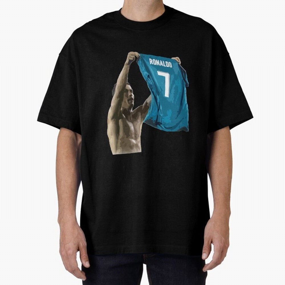 Cristiano Ronaldo celebration goal against Barcelona Oversized T-Shirt Carry the Dream of the FIFA World Cup 2026 USA Canada Mexico Journey through Cristiano Ronaldo Highlights, Argentina and Brazil Pride, Worldwide Fan Energy, Dramatic Goals,