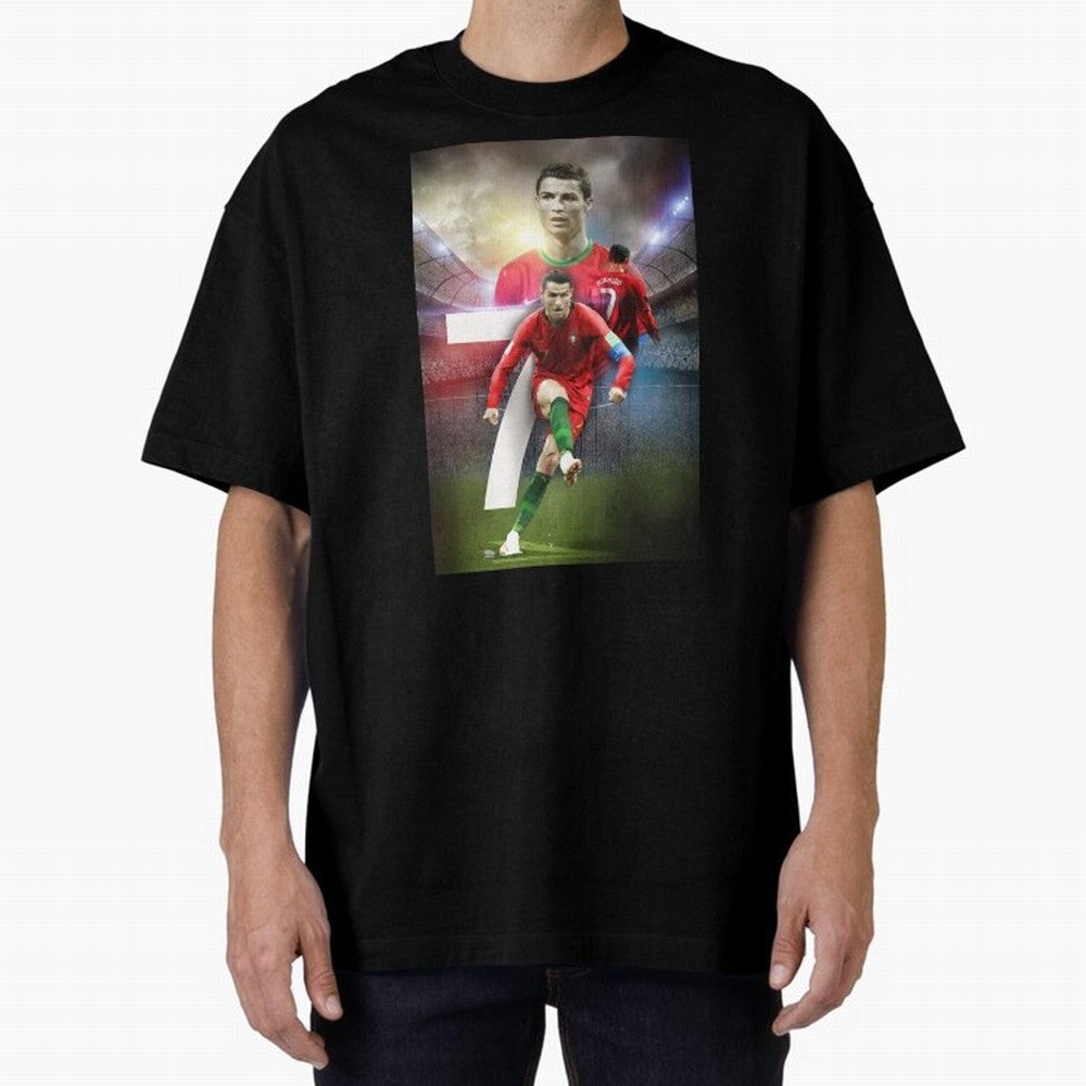 Cristiano Ronaldo Manchester United 4 Oversized T-Shirt Show Match Day Excitement for FIFA World Cup 2026 Group Stage Spirit, Centered on Brazil, CR7, Fan Favorite Moments, National Team Passion, Big Match Drama and Soccer History; Great for