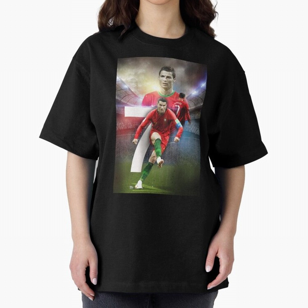 Cristiano Ronaldo Manchester United 4 Oversized T-Shirt Show Match Day Excitement for FIFA World Cup 2026 Group Stage Spirit, Centered on Brazil, CR7, Fan Favorite Moments, National Team Passion, Big Match Drama and Soccer History; Great for