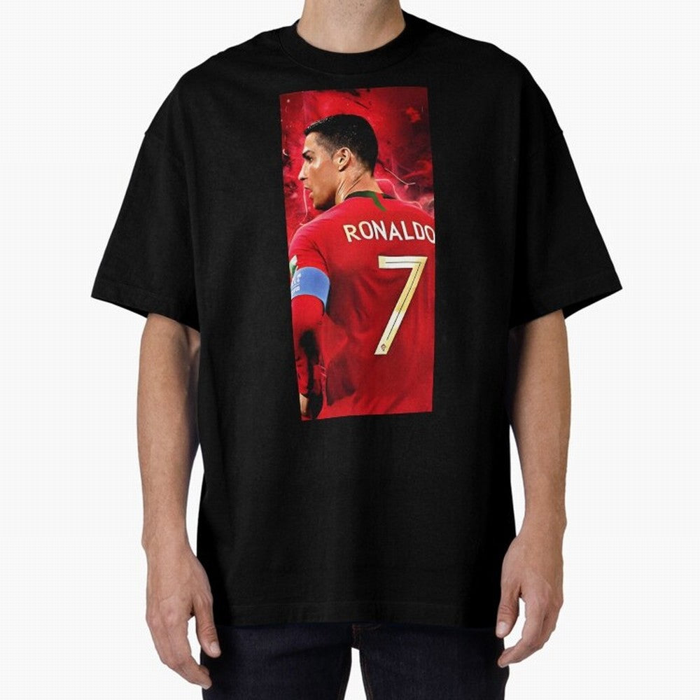 Cristiano Ronaldo Oversized T-Shirt Relive FIFA World Cup 2026 USA Canada Mexico Spirit, Celebrating England, France and Netherlands, Neymar, Vintage Soccer Flavor, Modern Football Stars, National Flags and Final Night Emotion; Created for Match