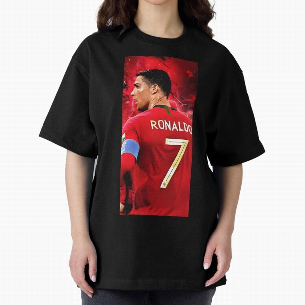 Cristiano Ronaldo Oversized T-Shirt Relive FIFA World Cup 2026 USA Canada Mexico Spirit, Celebrating England, France and Netherlands, Neymar, Vintage Soccer Flavor, Modern Football Stars, National Flags and Final Night Emotion; Created for Match