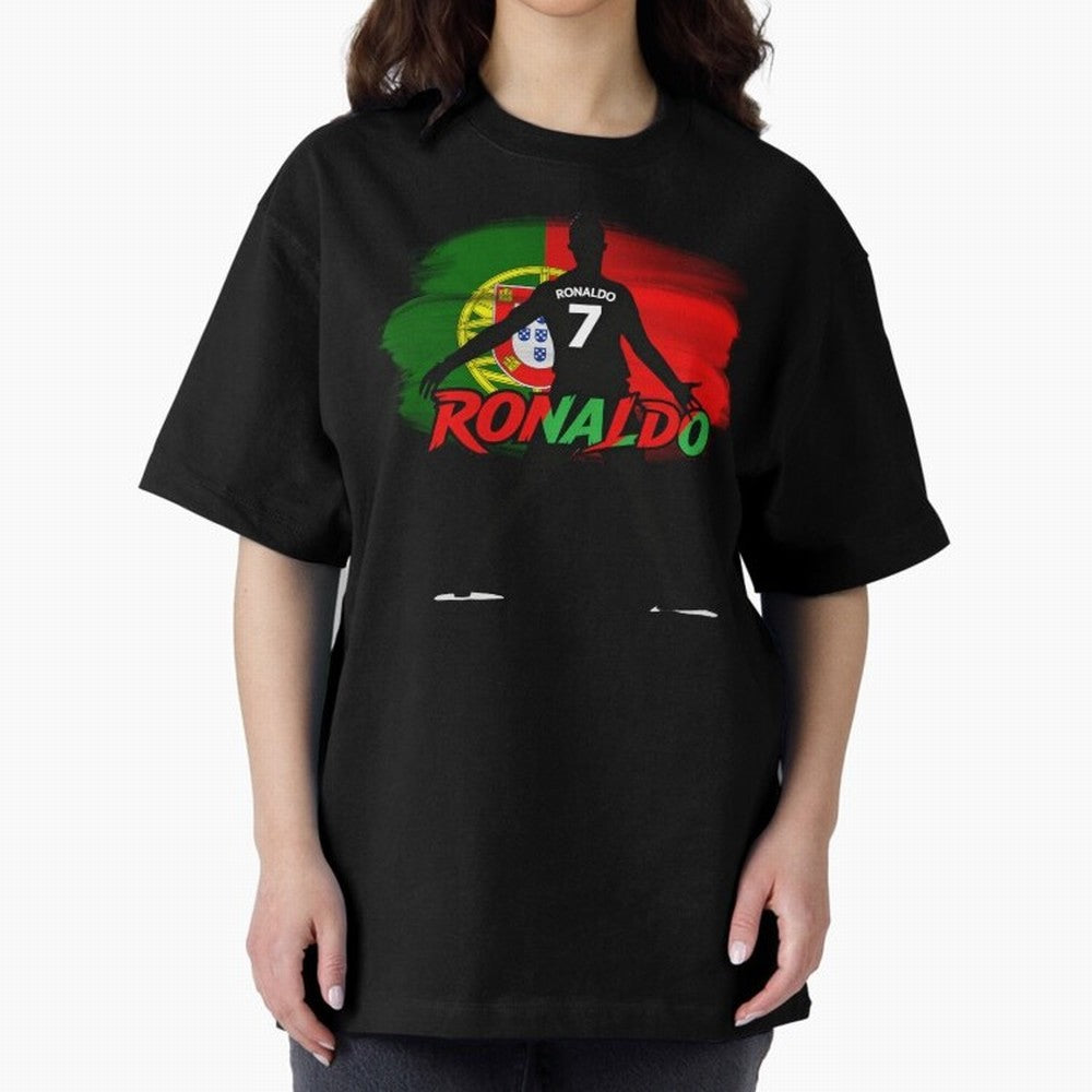 Portugal CR7 Fan World Cup Oversized T-Shirt Join the Global Buzz around FIFA World Cup 2026 USA Canada Mexico Spirit, Connected to Argentina, Cristiano Ronaldo, Haaland and CR7, Championship Spirit, Famous Goals, Roaring Crowds and International