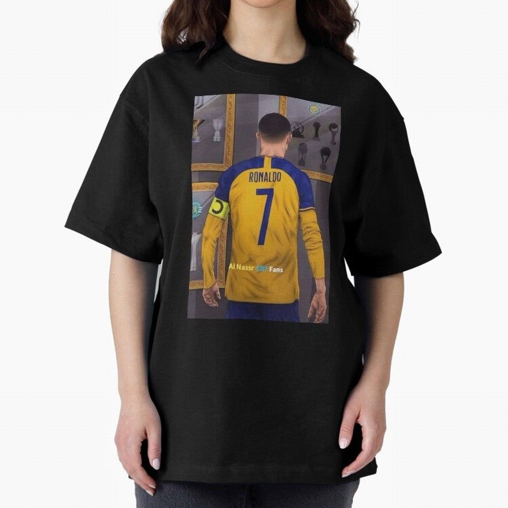 Al Nassr -Cristiano Ronaldo CR7 2023 Oversized T-Shirt Build FIFA World Cup 2026 USA Canada Mexico for Fans of Haaland and Mbappe and England, France and Netherlands, Bringing Football History, Final Match Energy, Crowd Noise and Once in a Lifetime