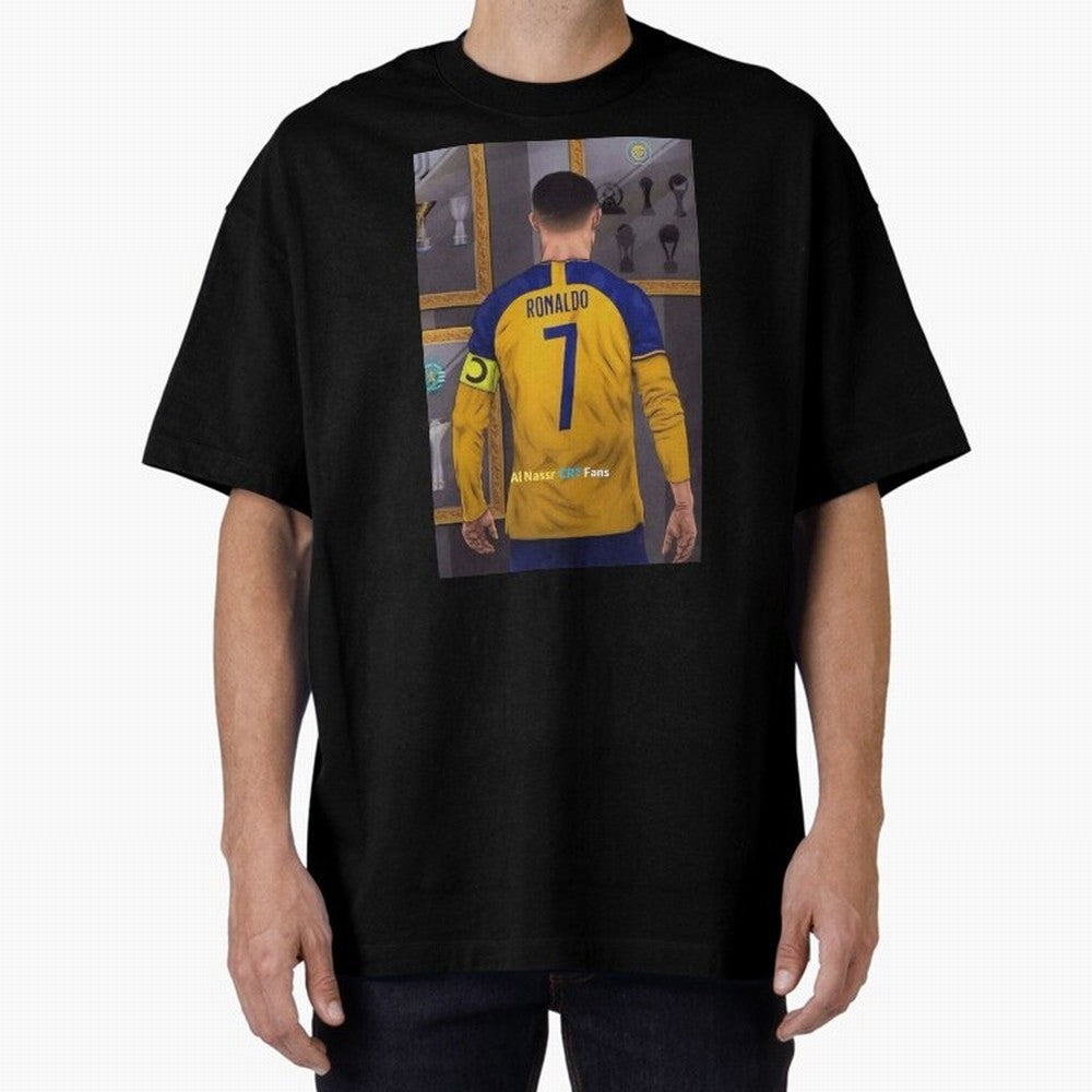 Al Nassr -Cristiano Ronaldo CR7 2023 Oversized T-Shirt Build FIFA World Cup 2026 USA Canada Mexico for Fans of Haaland and Mbappe and England, France and Netherlands, Bringing Football History, Final Match Energy, Crowd Noise and Once in a Lifetime