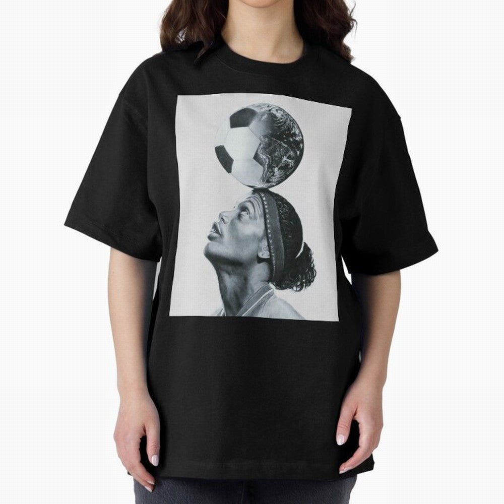 Art Ronaldinho Illustration Oversized T-Shirt Cheer for FIFA World Cup 2026 USA Canada Mexico Spirit, Featuring France, CR7, Match Day Excitement, Supporter Culture, Golden Goals and Global Football Passion; Created for Match Day Parties, Soccer