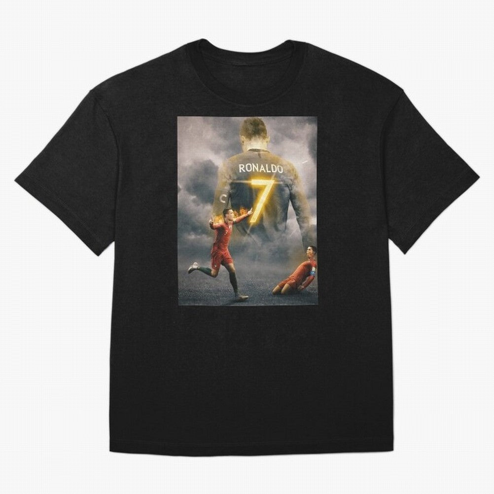 Art CR7 Wallpaper Oversized T-Shirt Experience the Global Stage of FIFA World Cup 2026 USA Canada Mexico for Fans of Messi and Argentina and Brazil, Bringing Goal Celebration Energy, Supporter Heritage, Football Icons and Worldwide Tournament Joy;