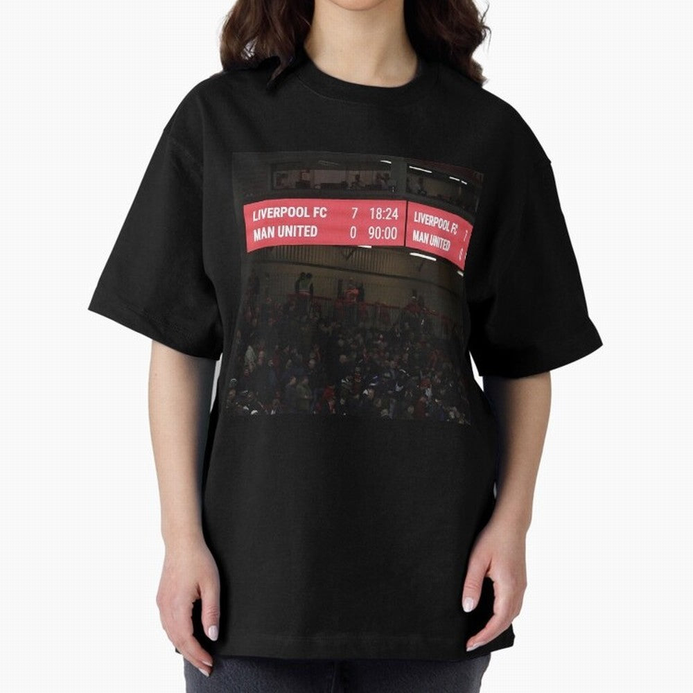 Liverpool 7 - 0 Manchester United Oversized T-Shirt Celebrate Soccer Greatness during FIFA World Cup 2026 Celebrating Haaland and Mbappe, Brazil Energy, Vintage Soccer Flavor, Modern Football Stars, National Flags and Final Night Emotion; Ideal for
