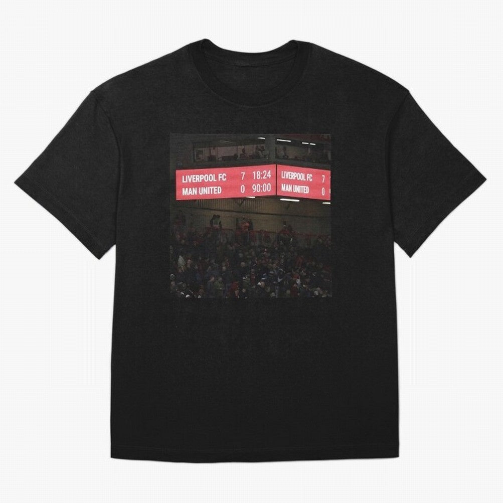 Liverpool 7 - 0 Manchester United Oversized T-Shirt Celebrate Soccer Greatness during FIFA World Cup 2026 Celebrating Haaland and Mbappe, Brazil Energy, Vintage Soccer Flavor, Modern Football Stars, National Flags and Final Night Emotion; Ideal for