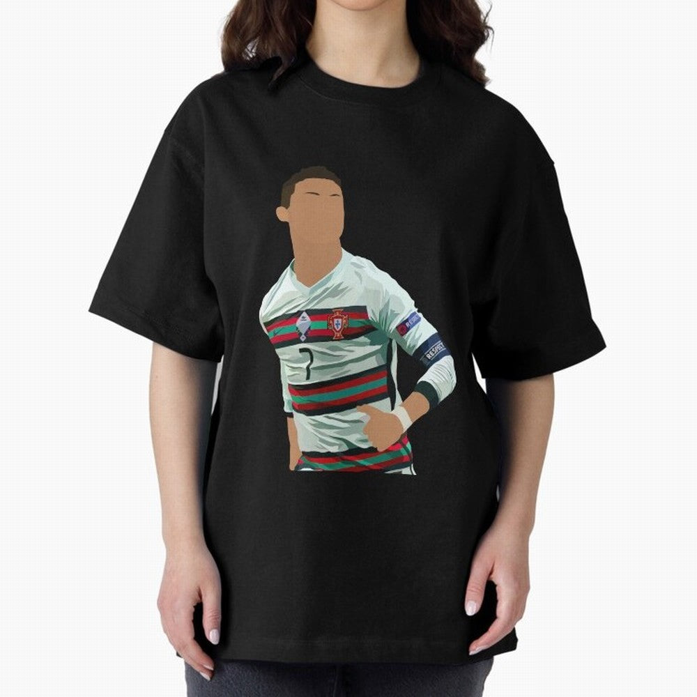 Cristiano Ronaldo Portugal Oversized T-Shirt Honor the Football Icons of FIFA World Cup 2026 for Fans of Cristiano Ronaldo and Brazil, Bringing Stadium Chants, National Pride, Trophy Dreams and Unforgettable Football Memories; Great for Supporters