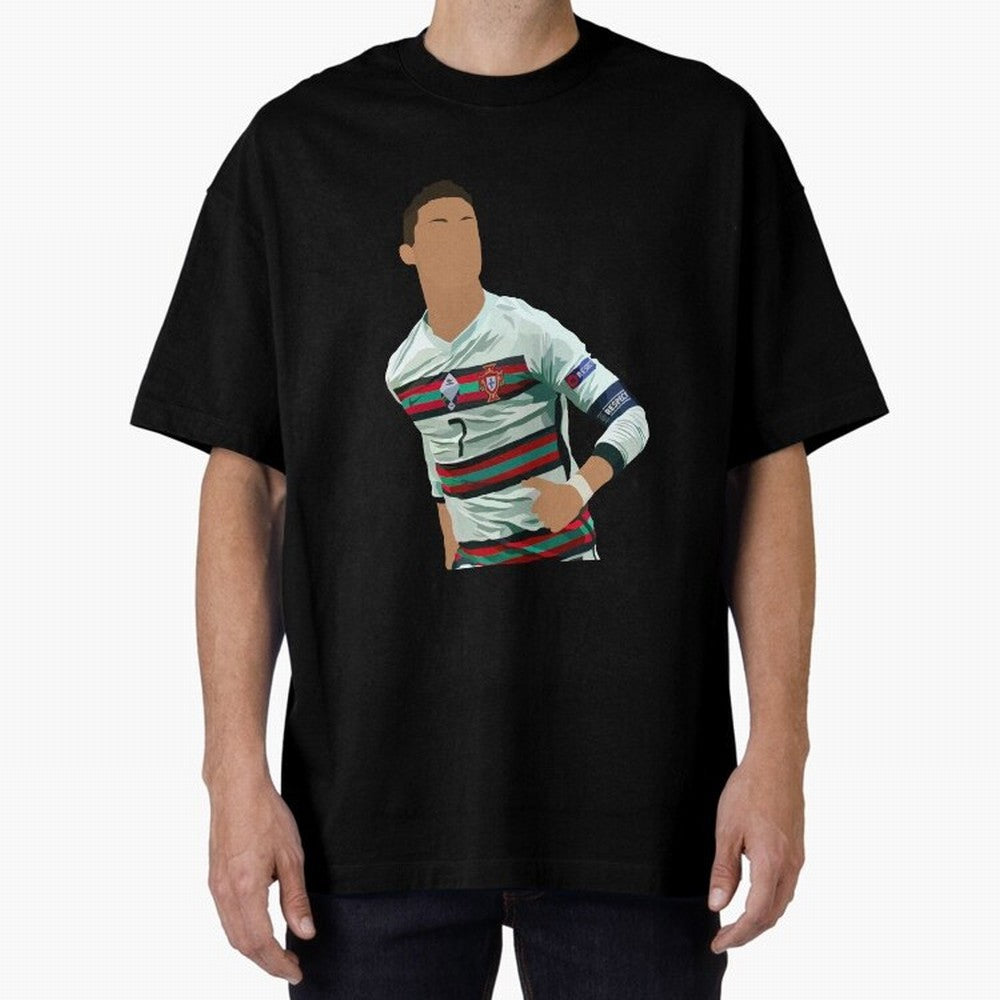 Cristiano Ronaldo Portugal Oversized T-Shirt Honor the Football Icons of FIFA World Cup 2026 for Fans of Cristiano Ronaldo and Brazil, Bringing Stadium Chants, National Pride, Trophy Dreams and Unforgettable Football Memories; Great for Supporters