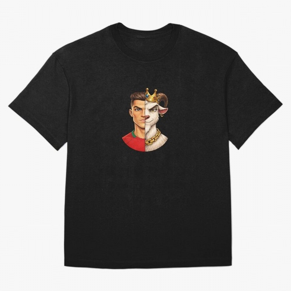 Half Man Half Goat - Cristiano Ronaldo Oversized T-Shirt Represent Football Lovers during FIFA World Cup 2026 Group Stage Spirit, Capturing France, Mbappe, Soccer Culture, Superstar Moments, National Team Dreams and Competitive Fire; Great for