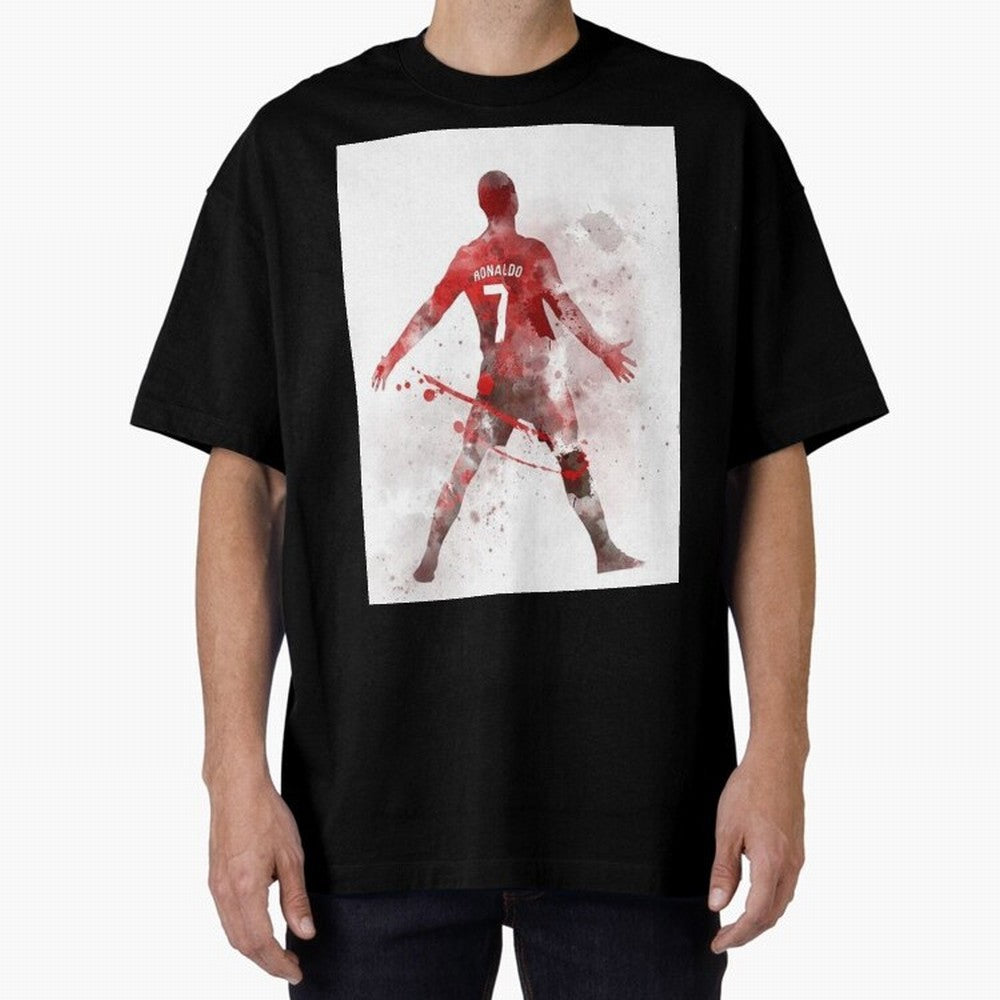 Cristiano Ronaldo Oversized T-Shirt Follow the Road to the FIFA World Cup 2026 USA Canada Mexico Journey through Cristiano Ronaldo, Haaland and CR7 Highlights, Argentina, France and Brazil Pride, Football Festival Excitement, Trophy Ambitions,