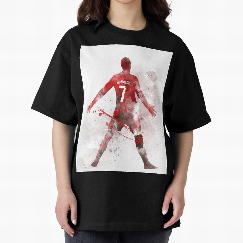 Cristiano Ronaldo Oversized T-Shirt Follow the Road to the FIFA World Cup 2026 USA Canada Mexico Journey through Cristiano Ronaldo, Haaland and CR7 Highlights, Argentina, France and Brazil Pride, Football Festival Excitement, Trophy Ambitions,