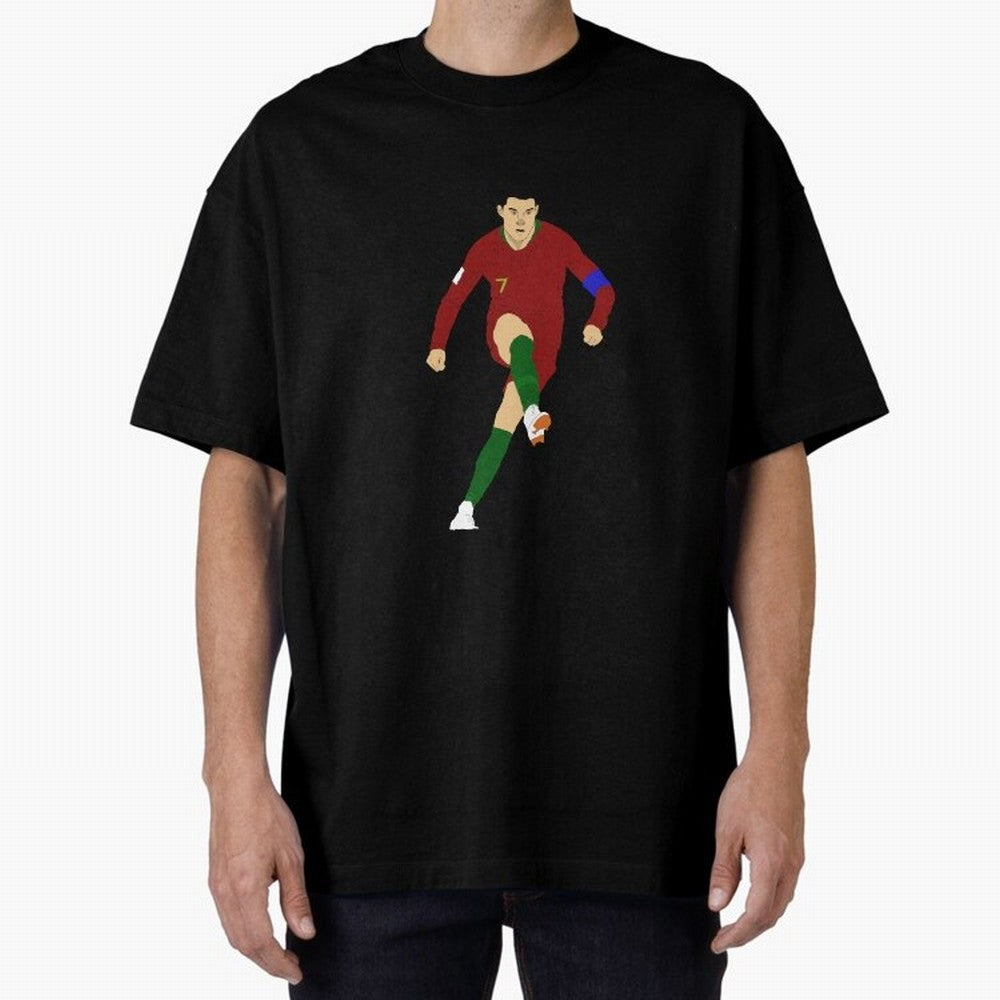 Cristian Ronaldo Design - Portugal - Real Madrid - Illustration - Cartoon - T-Shirt - Shirt - Sticker - Phone Case - CR7 Oversized T-Shirt Celebrate the Next Chapter of FIFA World Cup 2026 for Fans of Haaland and France and Portugal, Bringing Retro